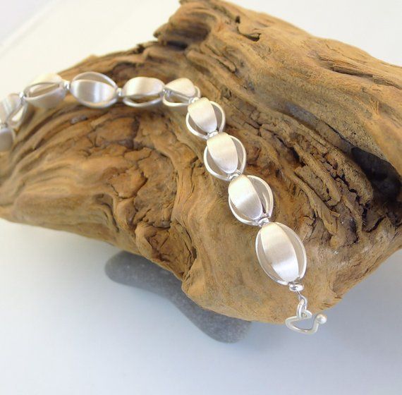 Sterling Silver Pod Bracelet - B0170 African Drum, Wedding Bracelets, Silver Link Bracelet, Gorgeous Bracelet, Wedding Bracelet, Handmade Artisan, Artisan Jewelry, Matching Earrings, Minneapolis