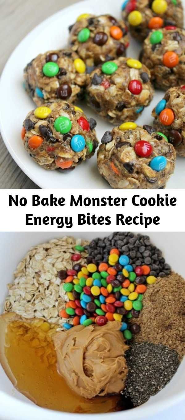 no bake monster cookie energy bites recipe