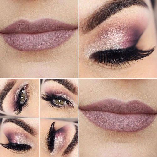 Purple Wedding Makeup, Mauve Makeup, Mauve Lipstick, Wedding Hairstyles And Makeup, Best Wedding Makeup, Purple Eye Makeup, Beauty Make-up, Makijaż Smokey Eye, Bridesmaid Makeup