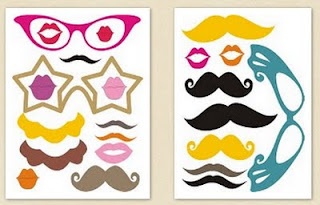 two pictures with mustaches and glasses on them