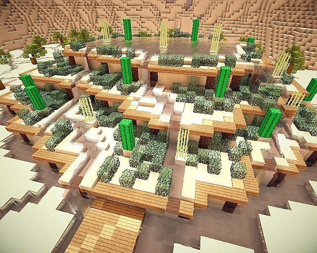 Desert Oasis Minecraft Project Minecraft Desert Oasis Builds, Minecraft Desert Library, Minecraft Desert Garden, Oasis Minecraft, Minecraft Desert Builds, Minecraft Desert House, Minecraft Oasis, Minecraft Temple, Minecraft Desert