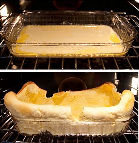 two pictures show the inside of an oven with baked bread in it, and another shows how to bake