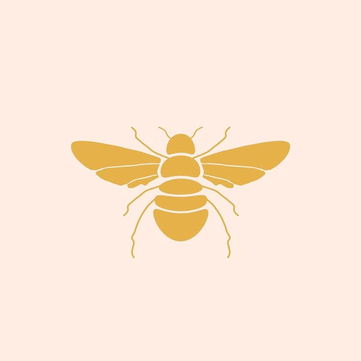 a yellow bee on a pink background with the words honey written in black and white