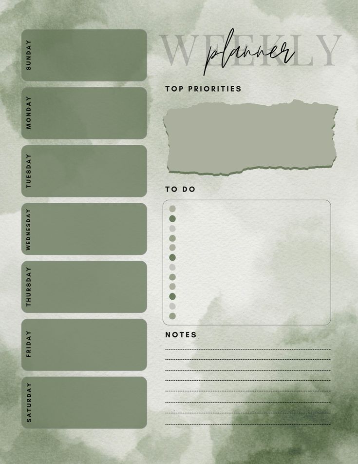 a green watercolor background with the words, top priority and to do list