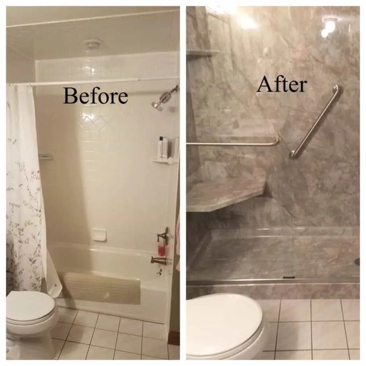 before and after pictures of a bathroom remodel