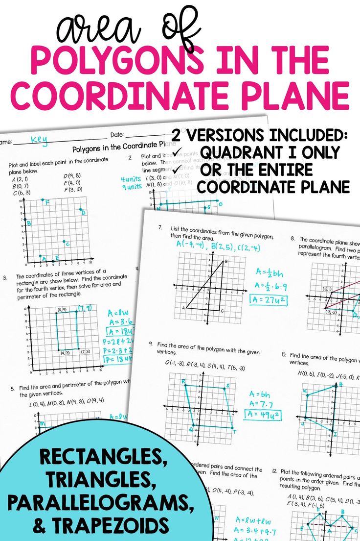 the coordinate plane worksheet is shown with two diagrams and three graphs on it