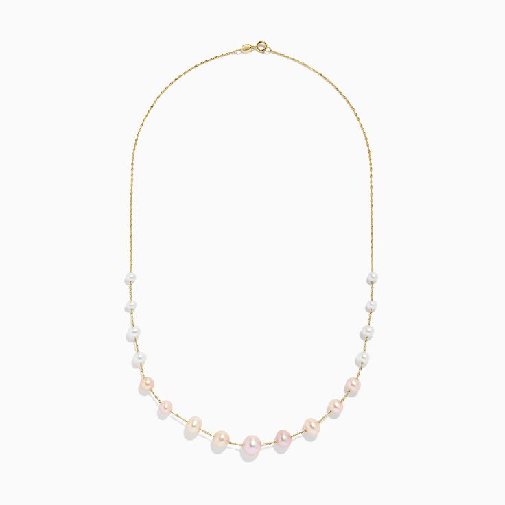 Effy 14K Yellow Gold Multi Color Pearl Necklace Single Strand 14k Yellow Gold Jewelry, White 14k Gold Clavicle Chain Necklace, Classic White 14k Gold Necklace, Fine Jewelry White Pearl Necklace In 14k Gold, White Pearl Necklace In 14k Gold, 14k Yellow Gold Briolette Necklace, 14k Gold Oval Necklace In White, 14k Gold Oval White Necklace, White Single Strand 14k Gold Necklace