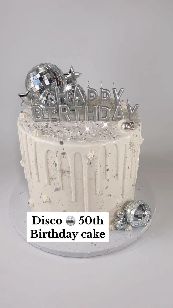 a birthday cake with the words disco on it