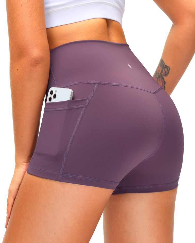 PRICES MAY VARY. Lightweight & Comfortable Fabric: Non see-through, moisture wicking, quick-dry, breathable and 4-ways stretchy fabric provide maximum comfort while you work out. Two Deep Side Pockets: The two side pockets on the yoga biker shorts can free your hands when you do exercise. Perfect for your 6.5"/5.8"/"4.7" cell phone, keys, cards or other items. High Wasit & Tummy Control: High-rise waistband has a high tummy support and keeps you feeling comfortable with no rolls or digs. Doesn’t Yoga Leggins, Gym People, Workout Shorts Women, Yoga Short, Medium Support Sports Bra, Functional Fashion, Athletic Workout, Waist Workout, Athlete Workout