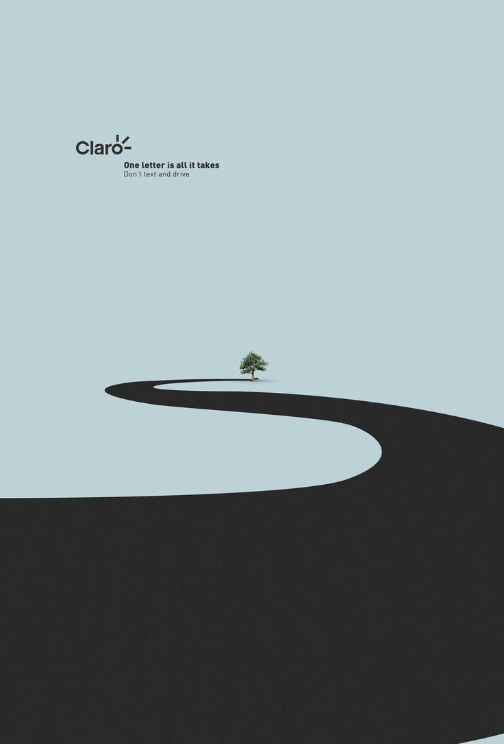 a poster with an image of a tree on the side of a road that says claro