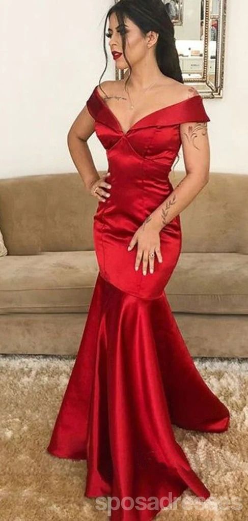 Red Evening Dresses Elegant, Robe Kente, Hot Pink Prom Dress, Red Mermaid, V Neck Prom Dresses, Satin Evening Dresses, Pink Prom Dress, Dresses Formal Elegant, Evening Party Gowns