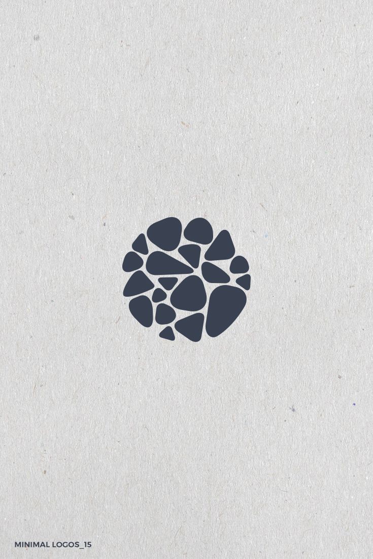 the logo for minimallogia is made up of small rocks on top of each other