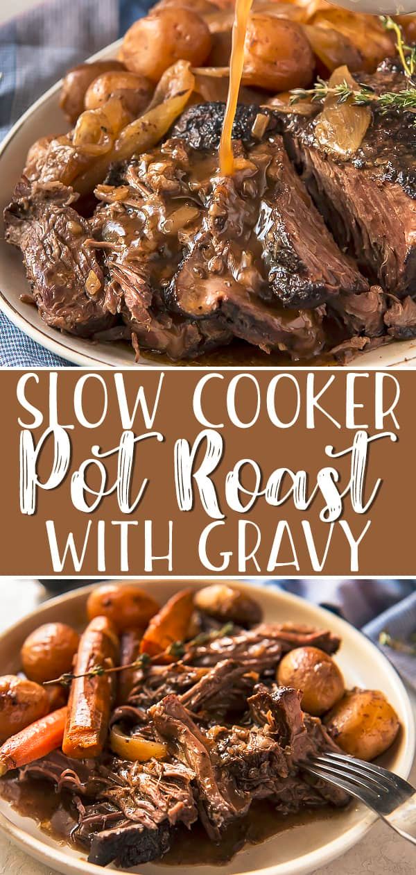 slow cooker pot roast with gravy is an easy and delicious dinner recipe