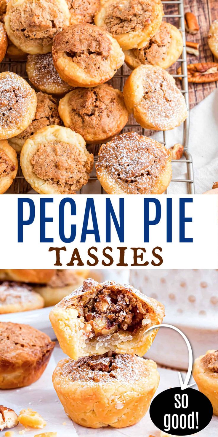 pecan pie tassels are stacked on top of each other with the title overlay