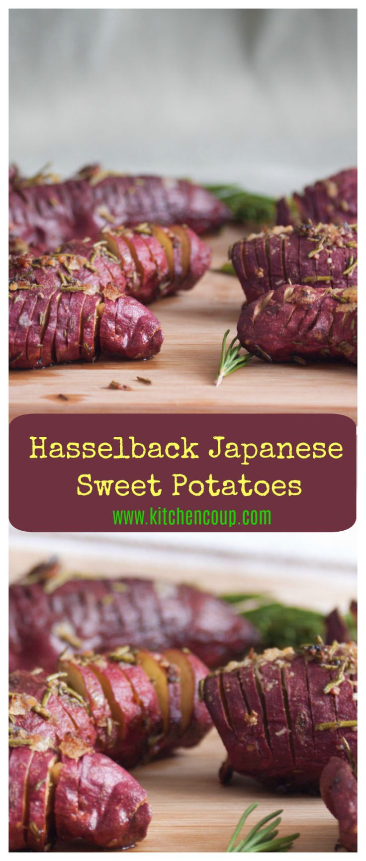 japanese sweet potatoes on a wooden cutting board