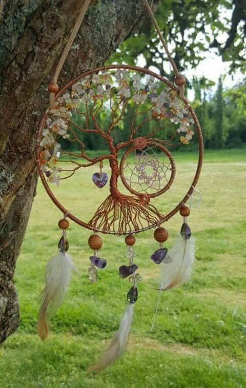 a tree that has some beads hanging from it