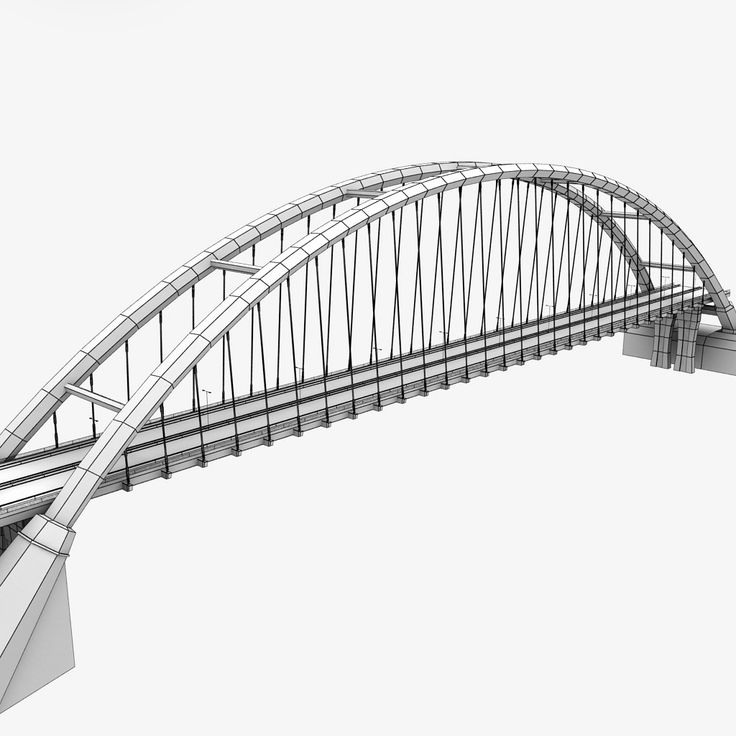 an architectural model of a bridge on a white background