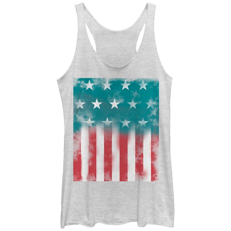 If you're feeling proud of the red, white and blue then you won't want to miss the Lost Gods American Flag Watercolor Print Heather White Racerback Tank Top. This adorable light gray American flag tank top features a watercolor-style print of the American flag down the front. Size: large. Gender: female. Age Group: adult. Pattern: Flags. Material: Polyester. Flag Watercolor, American Flag Tank Top, White Heather, Usa Print, Heather White, White Tank Top, Direct To Garment Printer, Racerback Tank Top, Fourth Of July