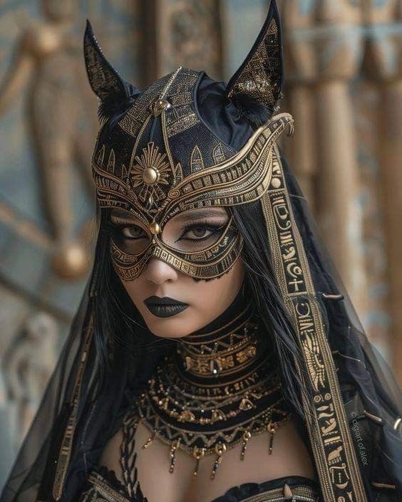 Egypt Steampunk, Bastet Costume, Egyptian Cosplay, Anubis Costume, Egyptian Queen Costume, History Whispers, Egyptian Goddess Art, Egypt Queen, Egyptian Clothing