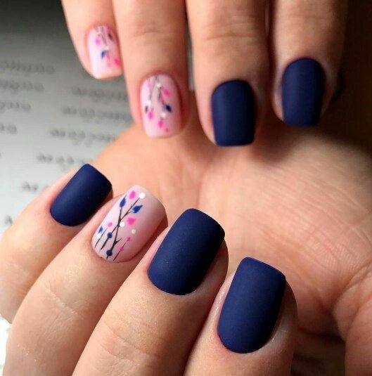 Topo tudo Navy Nail Art, Marine Nails, 2019 Nails, Navy Nails, Unghie Nail Art, Blue Nail Art, Super Nails, Nail Swag, Trendy Nail Design