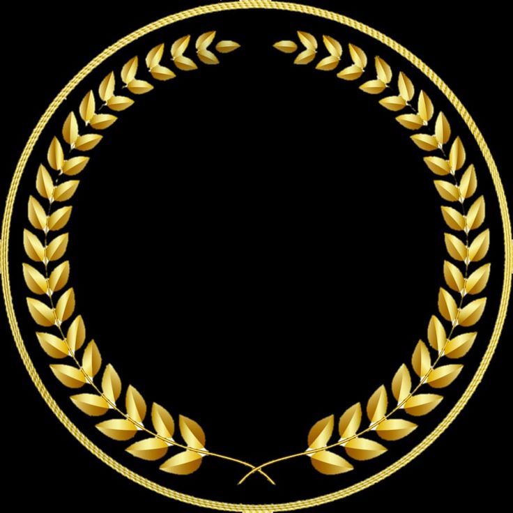 a gold laurel wreath on a black background