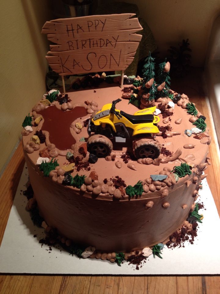 a birthday cake with a tractor on it