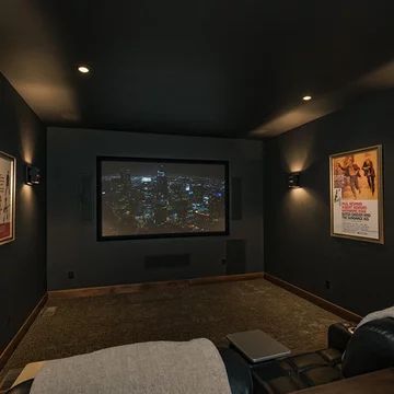 an empty home theater with no people in it