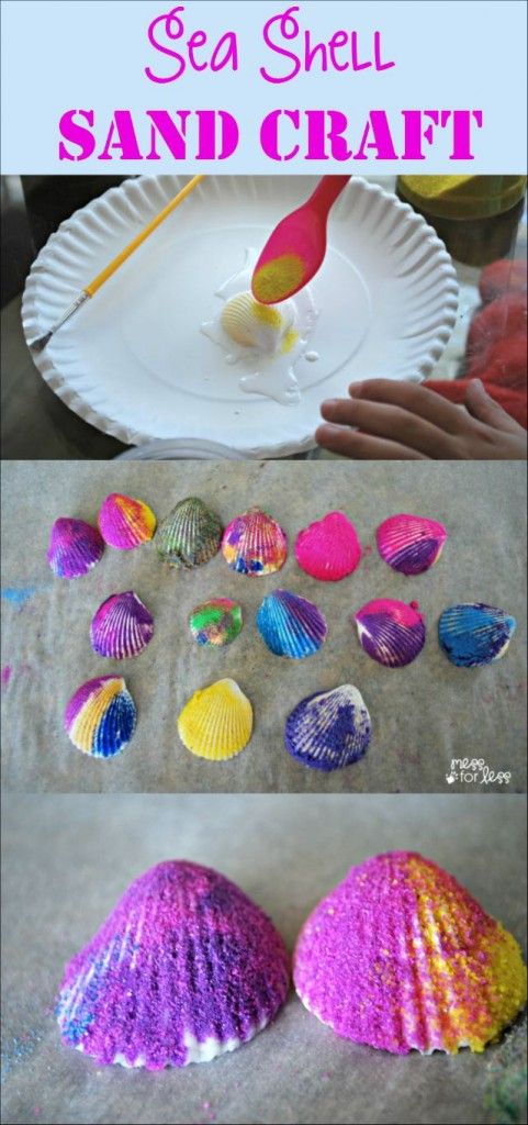 sea shell sand craft for kids to make