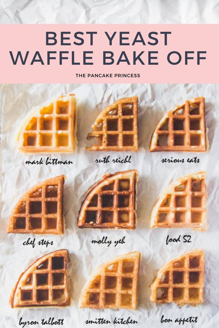 the best yeast waffle bake off is shown with instructions for how to make it