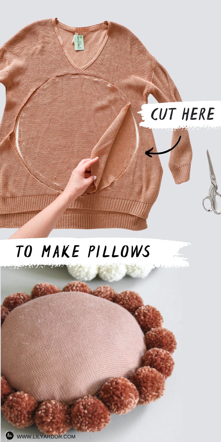 the instructions for how to make a sweater with pom - poms on it