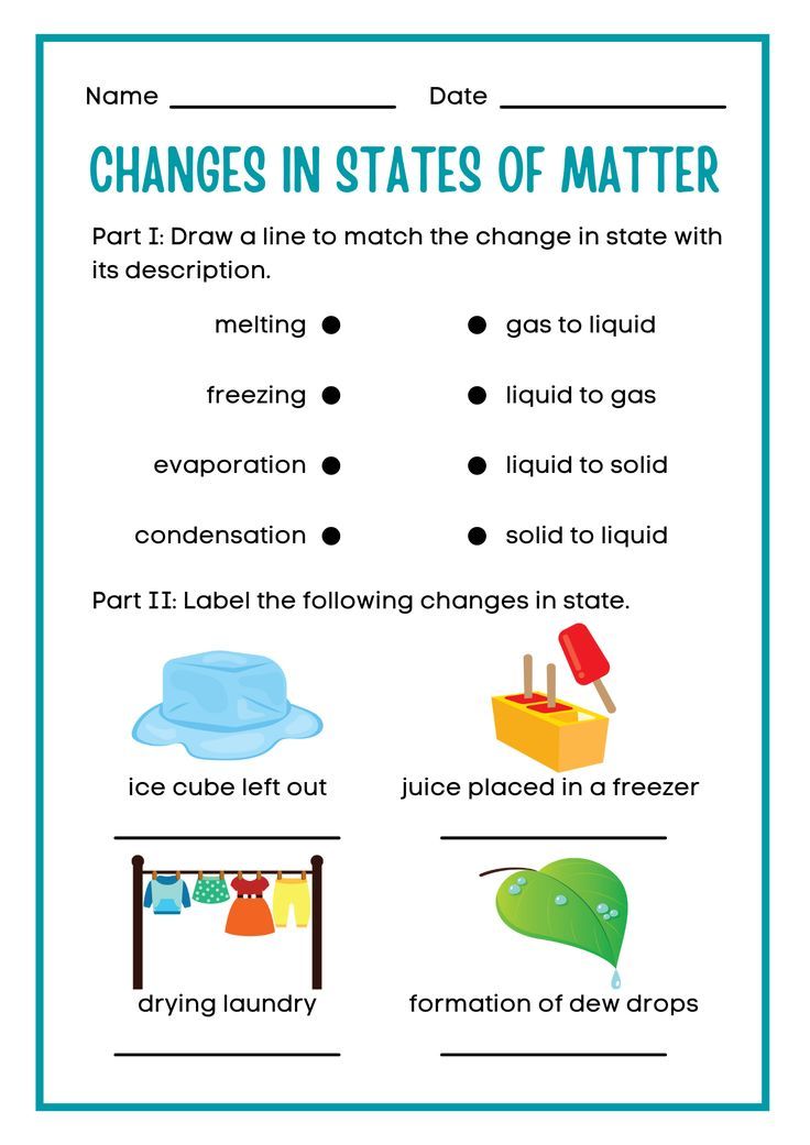 the worksheet for change in states of matter with pictures and words on it