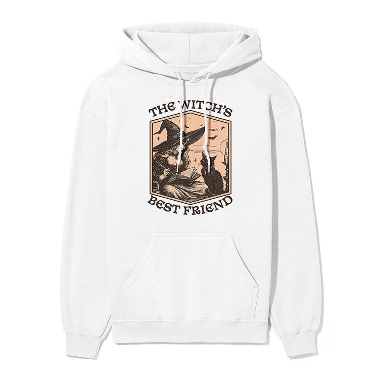 Witch's Best Friend Hoodie | Yūjin Japanese Anime Streetwear Clothing Comfortable Long Sleeve Soft-washed Hoodie, Comfortable Soft-washed Long Sleeve Hoodie, Cozy Fit Hoodie With Letter Print, Comfortable Cozy Fall Hoodie, Cozy Soft-washed Hoodie Sweatshirt, Cozy Soft-washed Hoodie For Winter, Hooded Tops For Fall, Graphic Print Hoodie For Fall, Comfy Crew Neck Hoodie For Fall