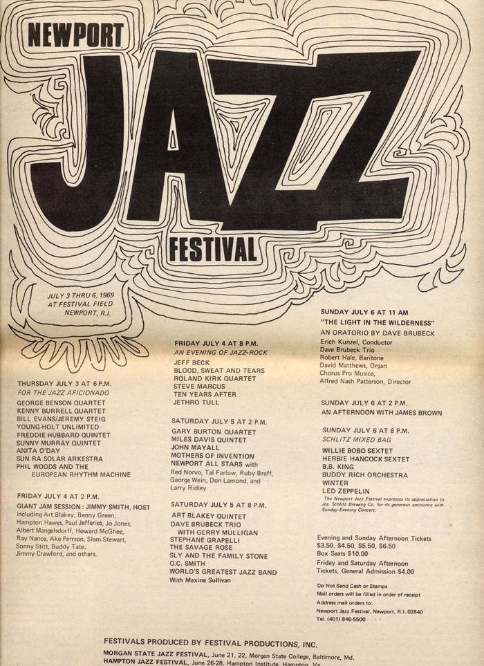 an advertisement for the newport jazz festival