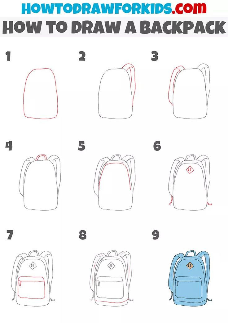 how to draw a backpack for kids step by step instructions on how to draw a backpack