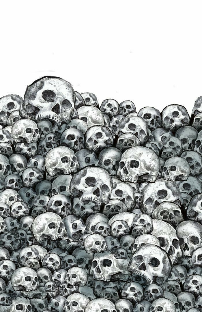 a pile of skulls sitting next to each other