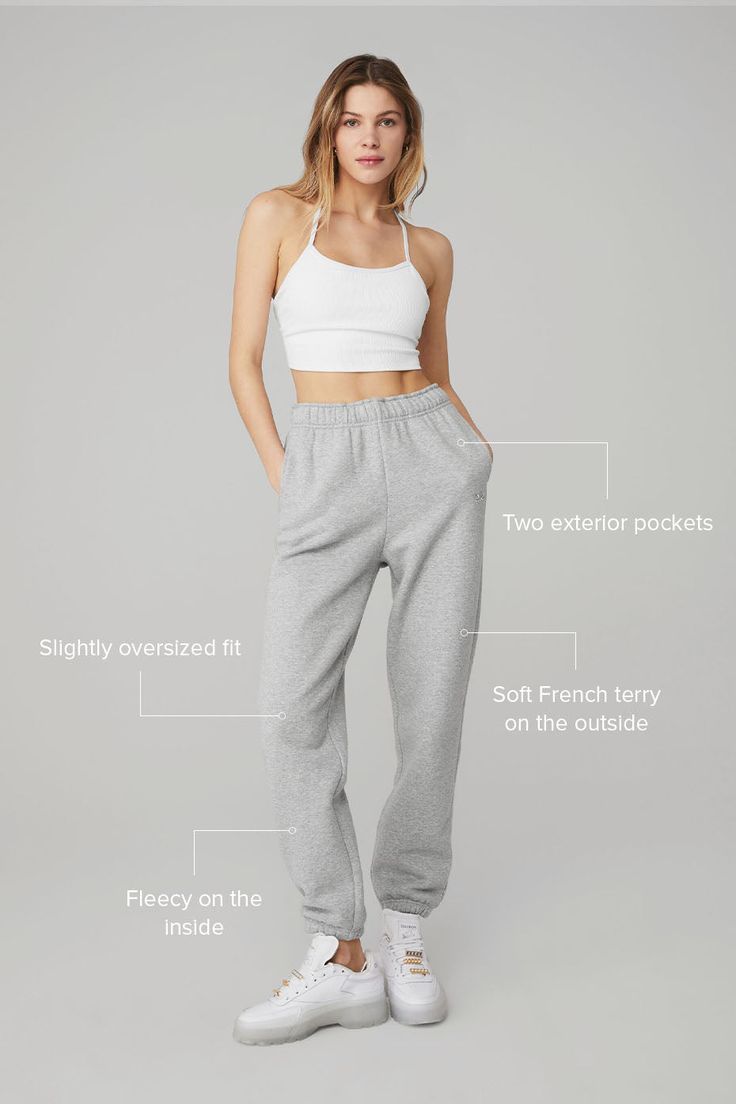 The search for the perfect lounge-to-street look is over. Our iconic sweats have classic details, like an elastic waistband and cuffs, plus a relaxed fit that reads laid-back but not slouchy (since this is a unisex style, we recommend sizing down to achieve this look). The French terry feels smooth on the outside and fleecy on the inside. And may we suggest a matching Accolade Hoodie or Crew Neck? Basic Everyday Sweatpants With Elastic Waistband, Basic Everyday Joggers With Elastic Waistband, Comfortable Relaxed Fit Activewear By Alo Yoga, Comfortable Relaxed Fit Alo Yoga Activewear, Alo Yoga Pants With Elastic Waistband, Alo Yoga Sporty Loungewear Bottoms, Alo Yoga Athleisure Pants For Loungewear, Sweatpants With Elastic Waistband For Lounging, Comfy Sweats With Elastic Waistband For Lounging