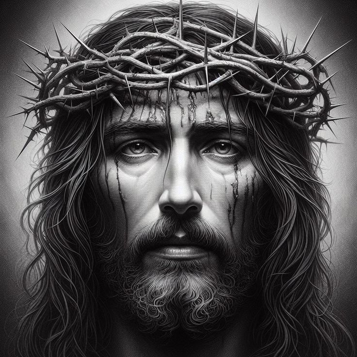 jesus with crown of thorns on his head