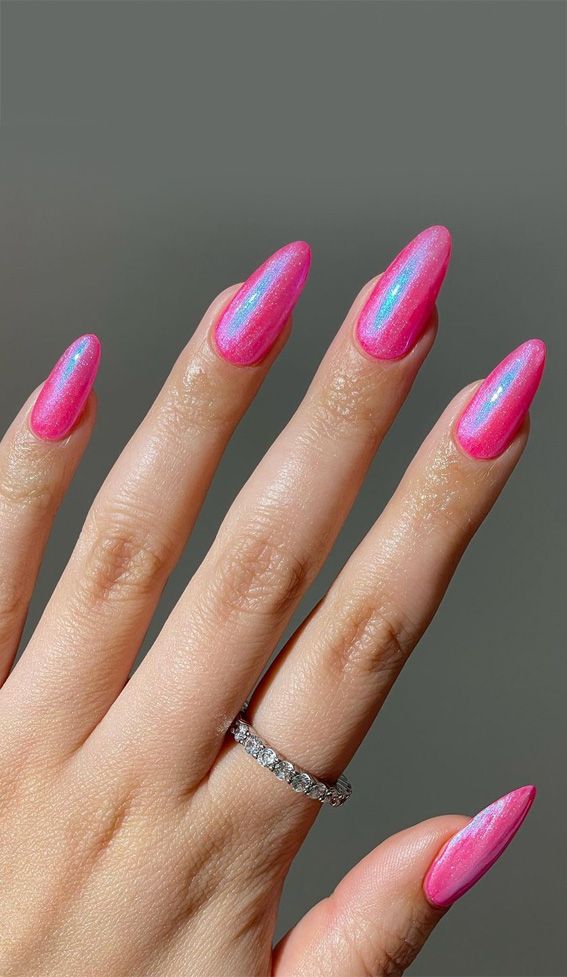 50+ Fresh Summer Nail Designs : Neon Petals Easy Pride Nails, Nails Colour, Pink French Manicure, Pride Nails, Bright Pink Nails, Neon Pink Nails, Barbie Nails, Nails Bright, Pink Nail Colors