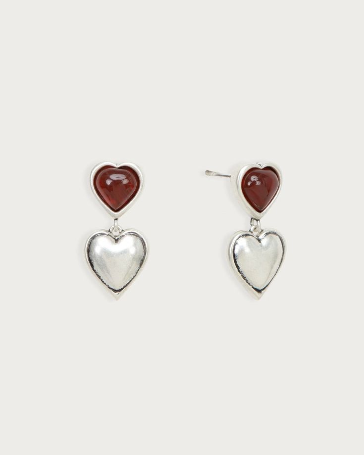 Aura Earrings | En Route Jewelry Diana Avel, En Route Jewelry, Pretty Ear Piercings, Heart Hair, Carnelian Stone, White Agate, Pearl Flower, Stone Heart, High Quality Jewelry