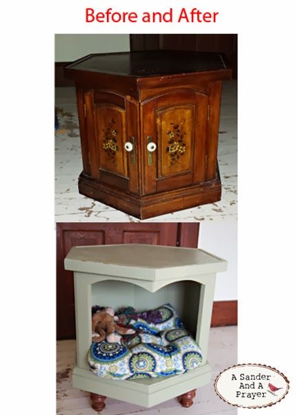 the before and after pictures show how to make an end table for a baby's crib