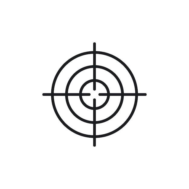 a black and white line drawing of a crosshaired target on a white background