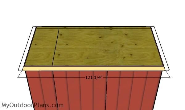 an image of a wooden box with measurements for the top and bottom part on it