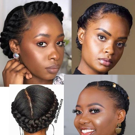 Short Natural Hair Wedding Styles, Natural Hair Plaiting Styles, Hair Plaiting Styles, Halo Braid Natural Hair, Hair Plaiting, Natural African Hair, African Natural Hair, Cabello Afro Natural, Halo Braid