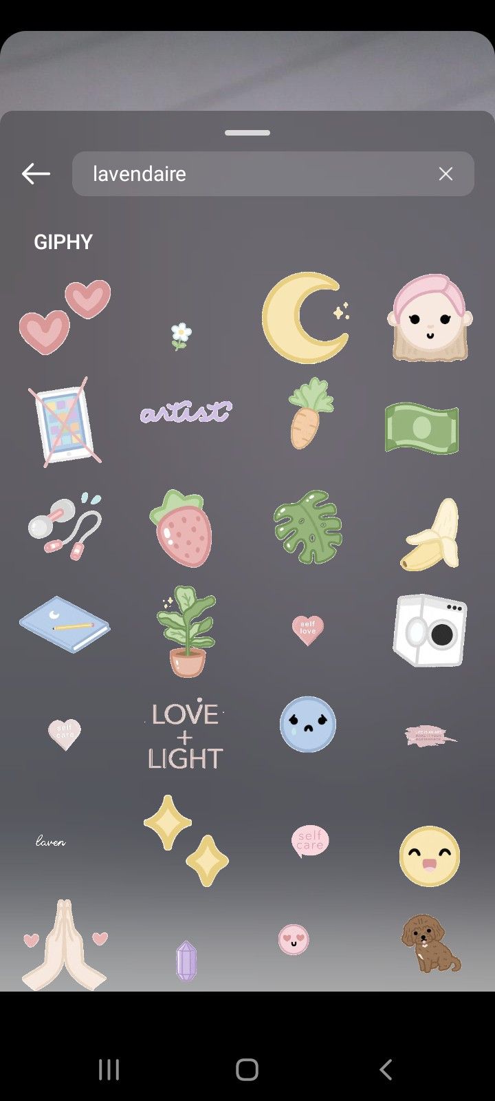 an image of some cute stickers on a cell phone with the text love light