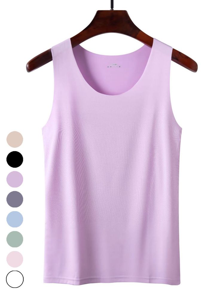 Shop Affordable  Women Tank Tops Summer Tank Tops Casual Tank Tops Plain Tank Tops Loose Daily Crew Neck Tank Tops On Justfashionnow.com Plain Tank Tops, Casual Summer Pants, Casual Tanks, Silk Tank Top, Plain Tops, Crewneck Dress, Silk Tank, Summer Tank Tops, Tank Top Camisole