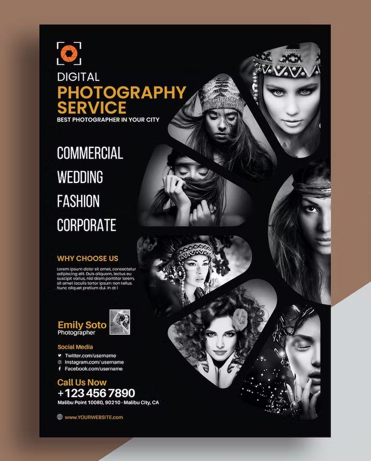 a black and white flyer for a photography event with different pictures on it, including the words