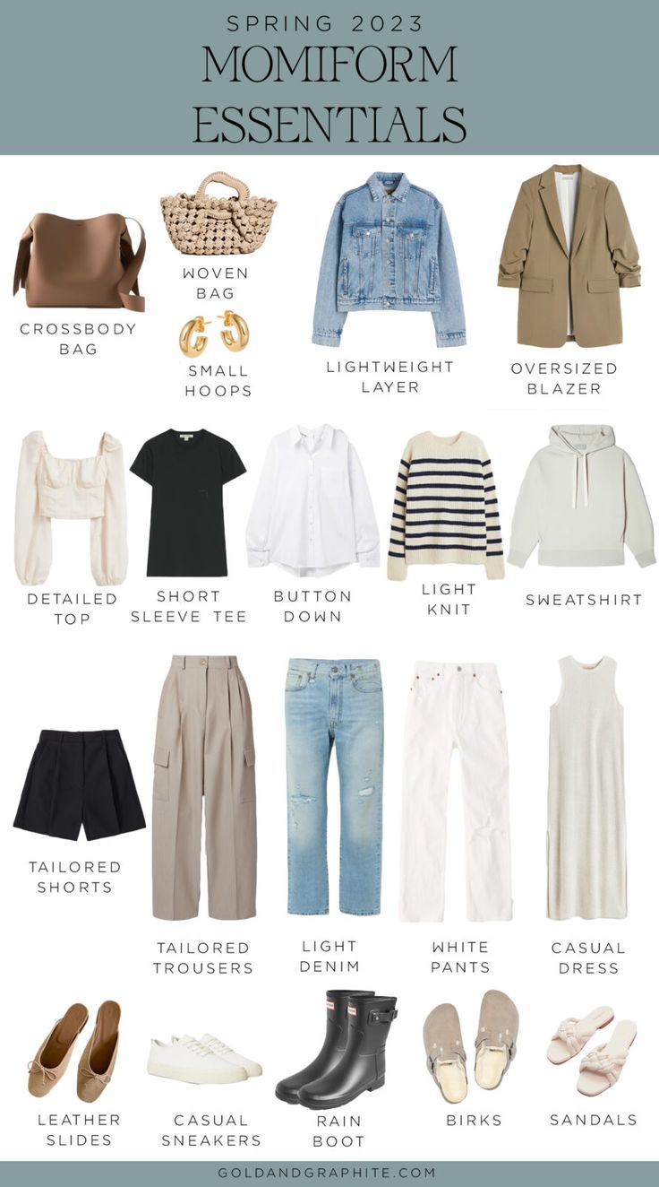 The Spring Momiform Essentials 2023 | Gold and Graphite by Jill Atogwe Summer Wardrobe 2023, Creating A Capsule Wardrobe, Wardrobe Revamp, Minimalist Wardrobe Capsule, Capsule Wardrobe Casual, Capsule Wardrobe Women, Spring Summer Capsule Wardrobe, Fashion Capsule Wardrobe, Skandinavian Fashion