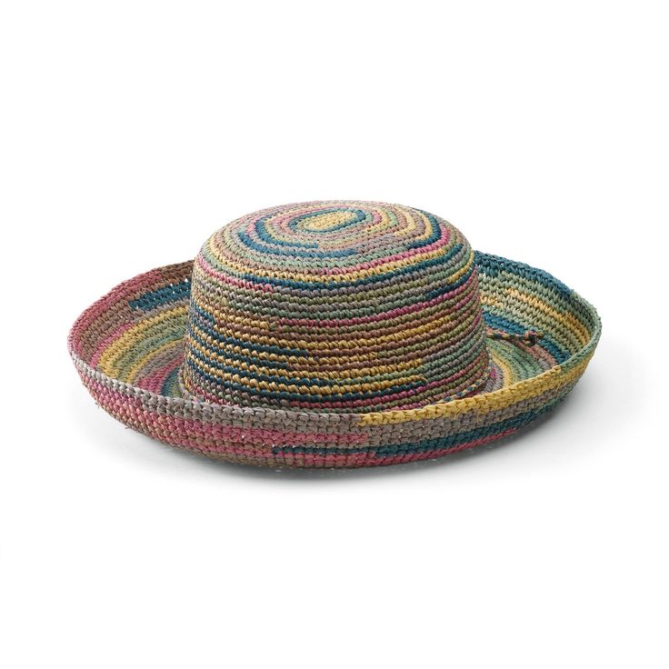 Lightweight and colorful, these crocheted hats are ready to protect at out on the town or at the beach. Available in a variety of colors, this raffia hat will match any look in the sun! Features: Adjustable 3" brim Hat size: 57cm One size 100% raffia Bohemian Crochet Hat With Curved Brim For Warm Weather, Vacation Crochet Hat With Curved Brim, Warm Weather Crochet Straw Hat With Curved Brim, Warm Weather Curved Brim Crochet Straw Hat, Curved Brim Straw Crochet Hat For Warm Weather, Bohemian Woven Crochet Hat For Warm Weather, Vacation Hat With Crochet Trim And Curved Brim, Vacation Hats With Crochet Trim And Curved Brim, Multicolor Toquilla Straw Fedora