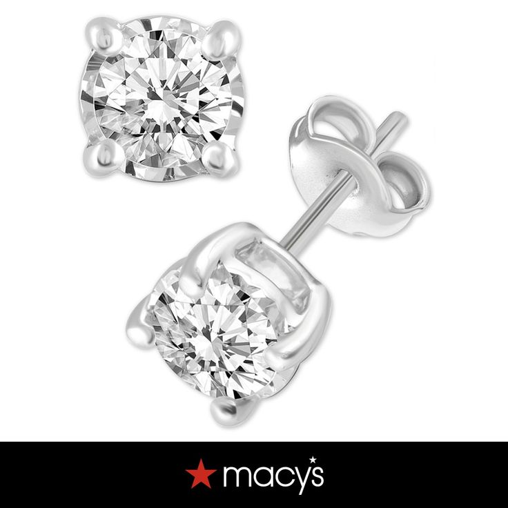 in stock Diamond Cut Earrings From Macy's As Gift, Classic White Gold Diamond Earrings Vs Clarity, Macy's Diamond Earrings With Prong Setting As Gift, Classic Round Diamond Earrings From Macy's, Classic Round Cut Jewelry From Macy's, Macy's Round Cut Diamond Earrings, Macy's Classic Brilliant Cut Diamond Earrings, Macy's Earrings With Prong Setting For Gift, Macy's Earrings With Prong Setting As Gift