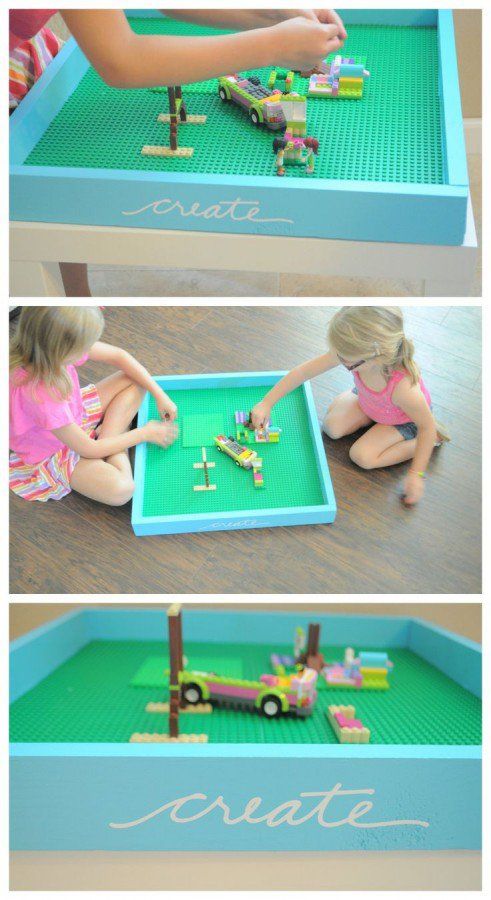 the instructions to make a lego table for kids with pictures and instructions on how to use it